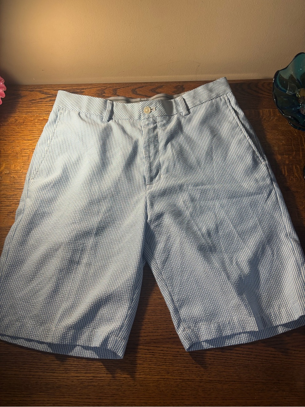 Walter Hagen Light Blue Seersucker Men’s Shorts